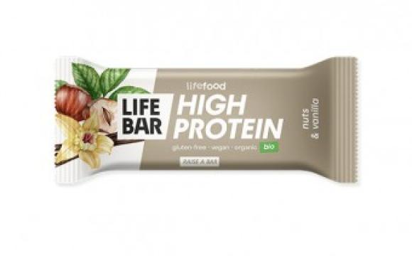 Baton proteic cu nuci si vanilie Lifebar, bio, 40g