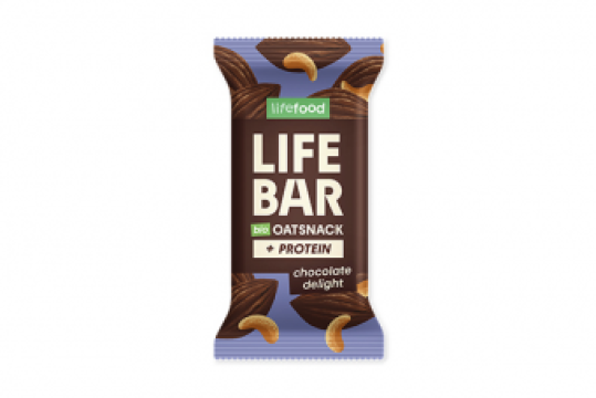 Baton proteic de ovaz cu ciocolata, bio, 40g, Lifebar