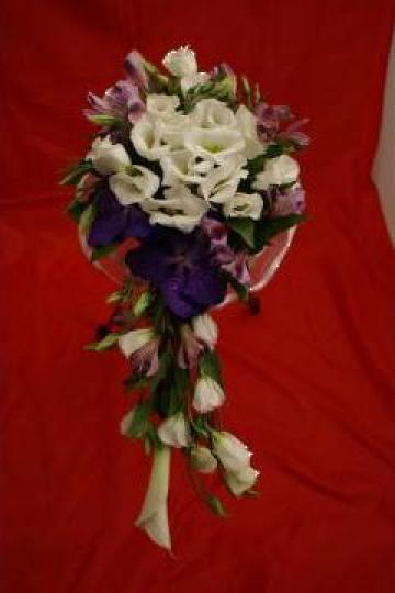 Buchet pentru mireasa cu orhidee, vanda eustoma mod 616