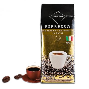 Cafea boabe Rioba Caffe Espresso 80% Arabica 20% Robust 1 kg