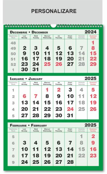 Calendar triptic 3 culori - GP 2025