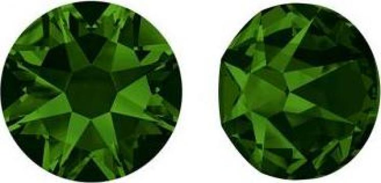 Cercei argint 925 si swarovski Crystal Dark Moss Green