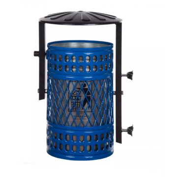 Cos stradal pentru gunoi, albastru, metal, 35 l