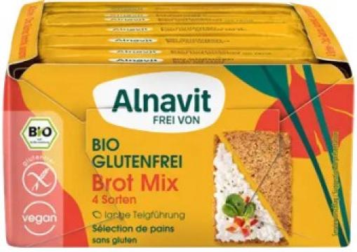 Cutie cu 4 tipuri de paine fara gluten, bio, 500g Alnavit