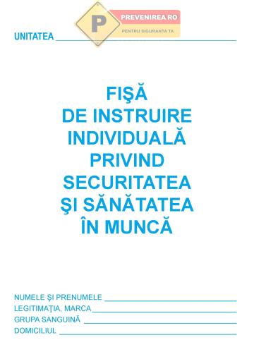 Fisa de instruire individuala pentru protectia muncii