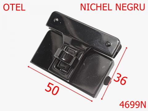 Inchizatoare geanta dama 50x35 mm otel nichel negru 4699N