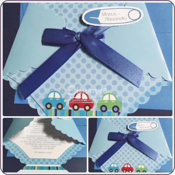 Invitatie botez Pampers bleu