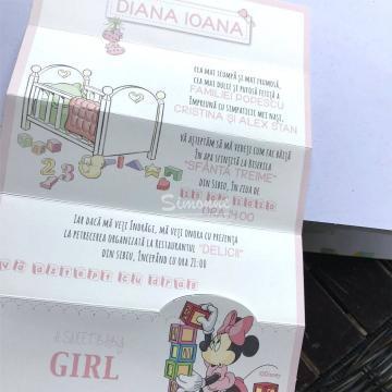 Invitatie botez fetita Baby Minnie