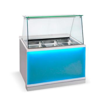 Masa calda cu vitrina 4 GN 1/1 bain marie