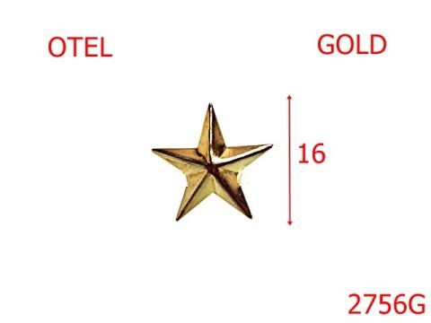 Ornament stea 16 mm gold 3G1, 2756G/