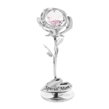 Ornament trandafir cu cristal Swarovski Special Mum