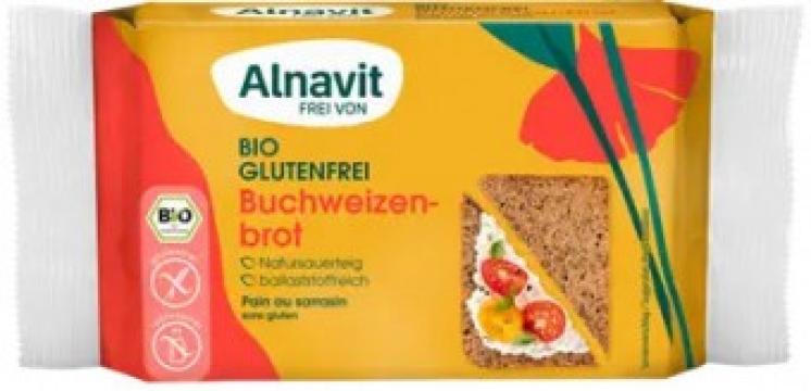 Paine cu hrisca fara gluten, bio, 250g Alnavit