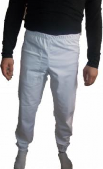 Pantalon alb tercot 200 grame