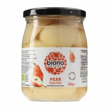 Pere in sirop de orez eco 550g Biona