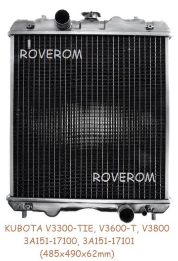 Radiator apa Kubota V3300-TIE, V3600-T, V3800 (485x490x62mm)