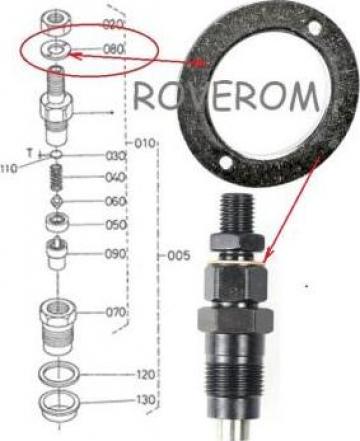 Saiba injector-conducta retur Kubota D1105, Mitsubishi L3E