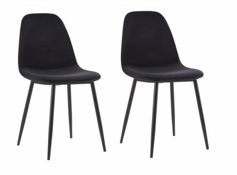 Set 2 scaune dining Jaquard - black