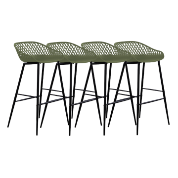 Set 4 scaune bar polipropilena 48x47x95cm verde Raki Toyoma