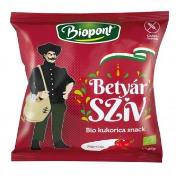 Snack din porumb cu boia, fara gluten, bio 45g Biopont