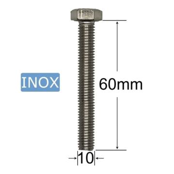 Surub inox M10x60mm cap hexagonal - 25buc/cutie