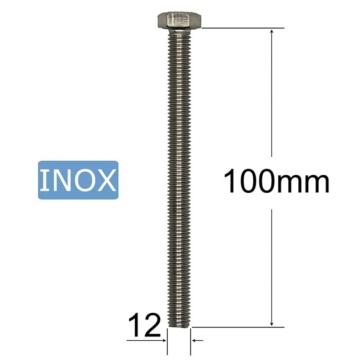 Surub inox M12x100mm cap hexagonal - 10buc/cutie