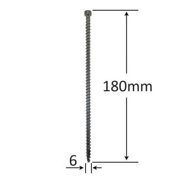 Surub lemn cap cilindric 6x180mm - 100buc/cutie CPW-06180