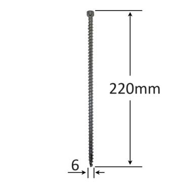 Surub lemn cap cilindric 6x220mm - 100buc/cutie CPW-06220