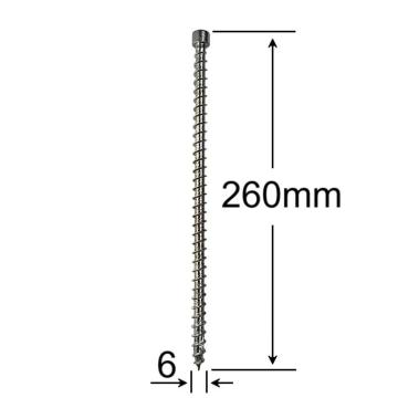 Surub lemn cap cilindric 6x260mm - 100buc/cutie