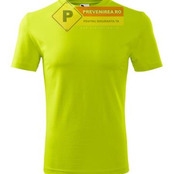 Tricou verde galben clasic de barbat