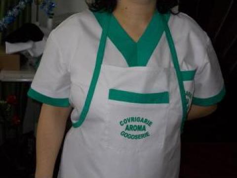 Uniforme patiserie covrigarie panificatie alb cu verde