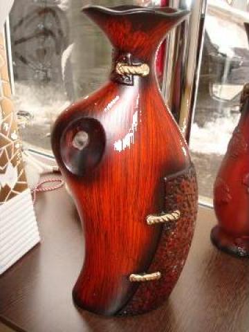Vaza din ceramica cu imitatie de lemn