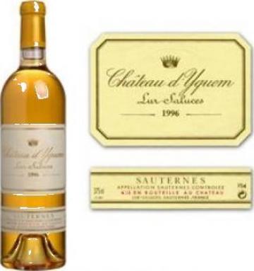 Vin Sauternes Chateau d' Yquem blanc 1996